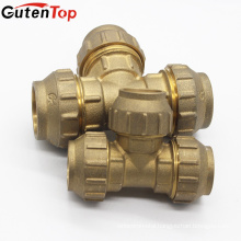 GutenTop High Quality Brass Compression Fittings of Equal Tee for Pex-Al-Pex Pipes